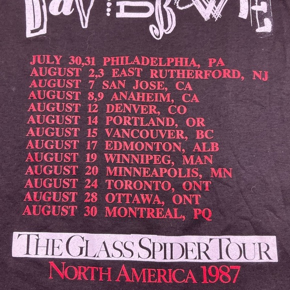 Vintage 1987 David Bowie The Glass Spider Tour single stitch T shirt USA - Picture 4 of 7
